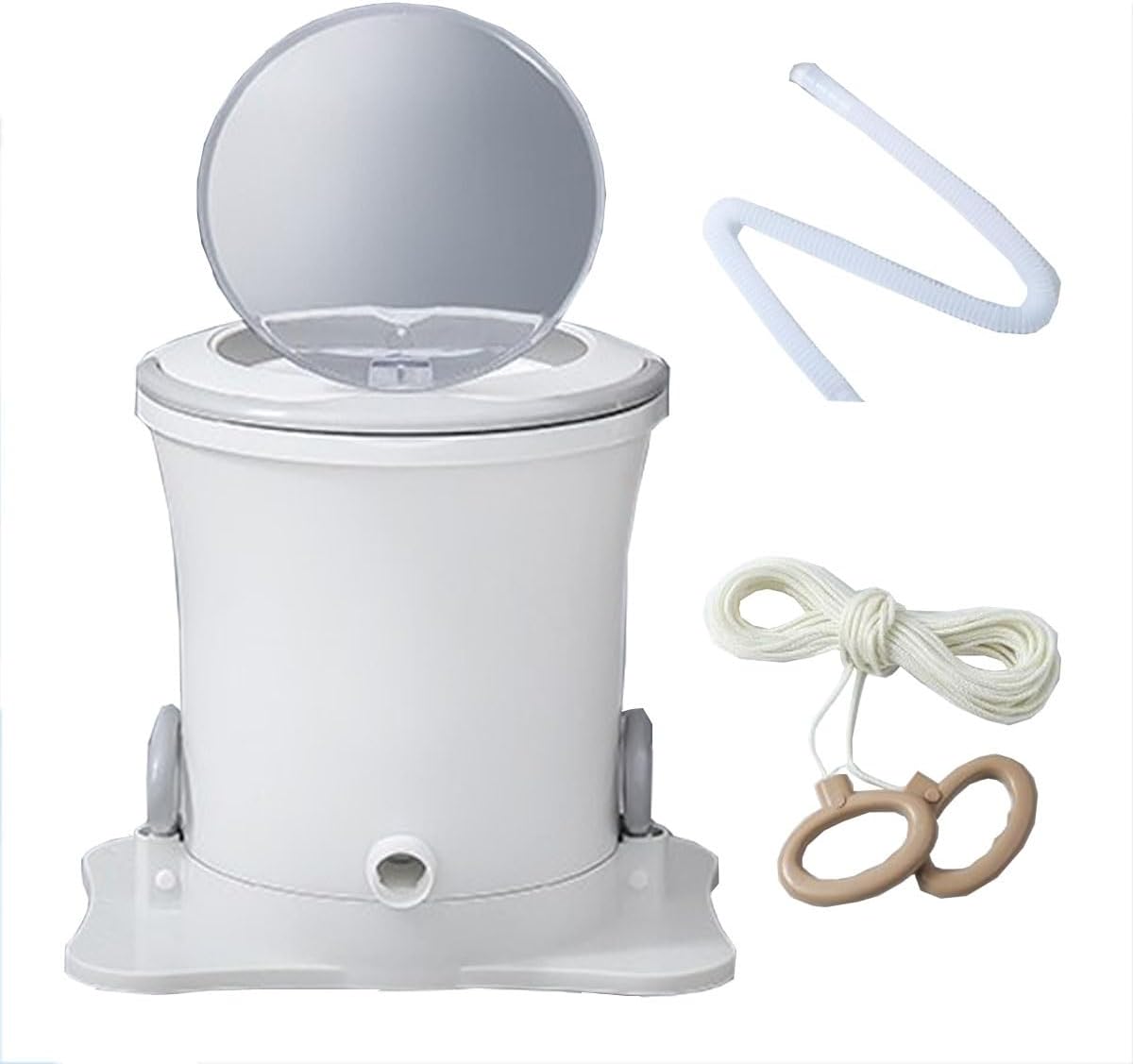 Manual Clothes Spin Dryer 17x15in 17x18.5in Spin Dryer Non-Electric Convenience And Efficiency For RV Apartments Dorms Camping Travel(White,Medium)