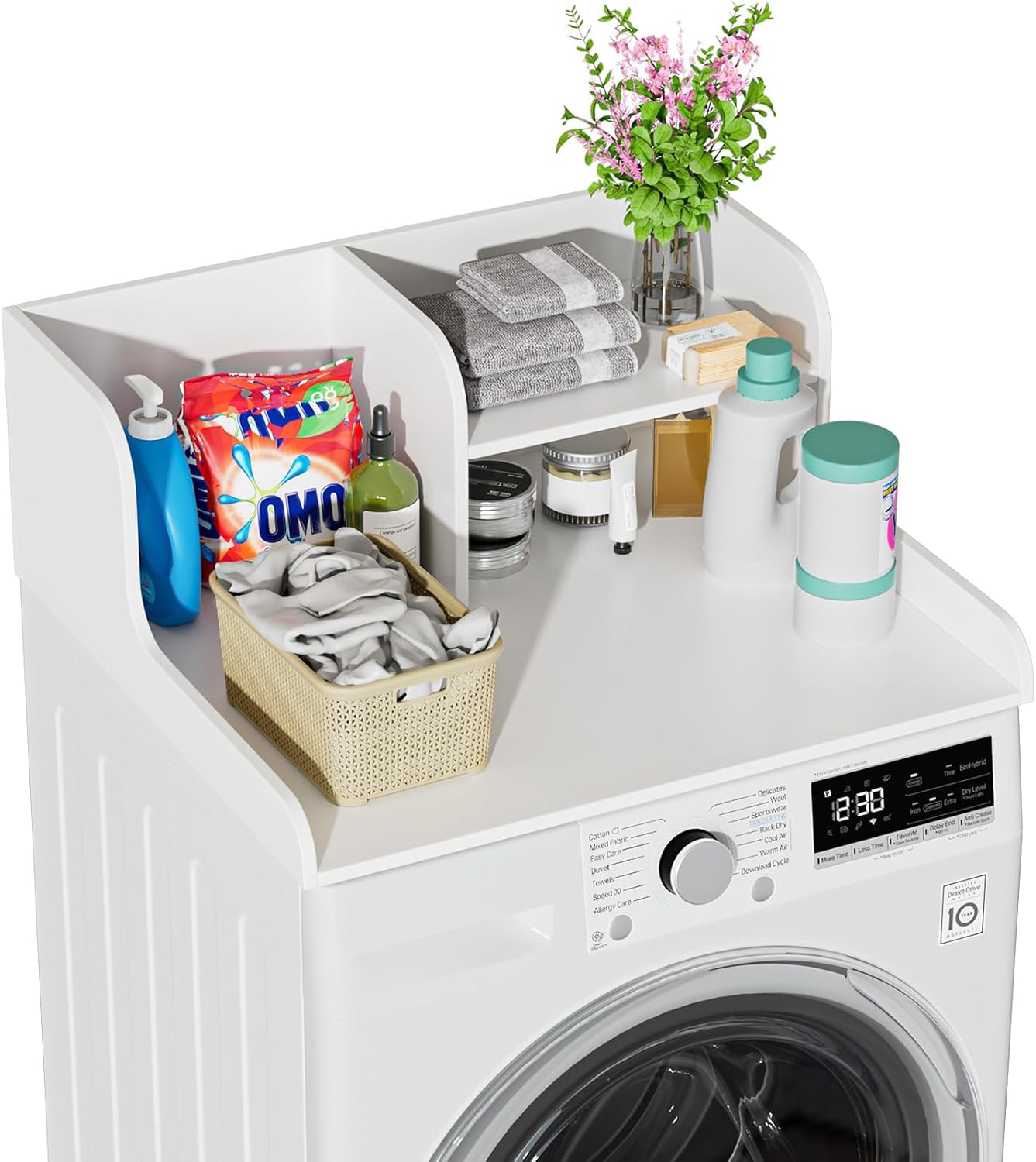 2 Tier Washer Dryer Countertop with Shelf, 27.5