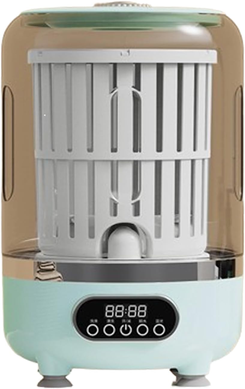 Portable Washer 3-in-1 Wash, Rinse, Washer Rotating Basket Ideals for Cleaning Underwear, Socks, And Lightweight Garments (green)