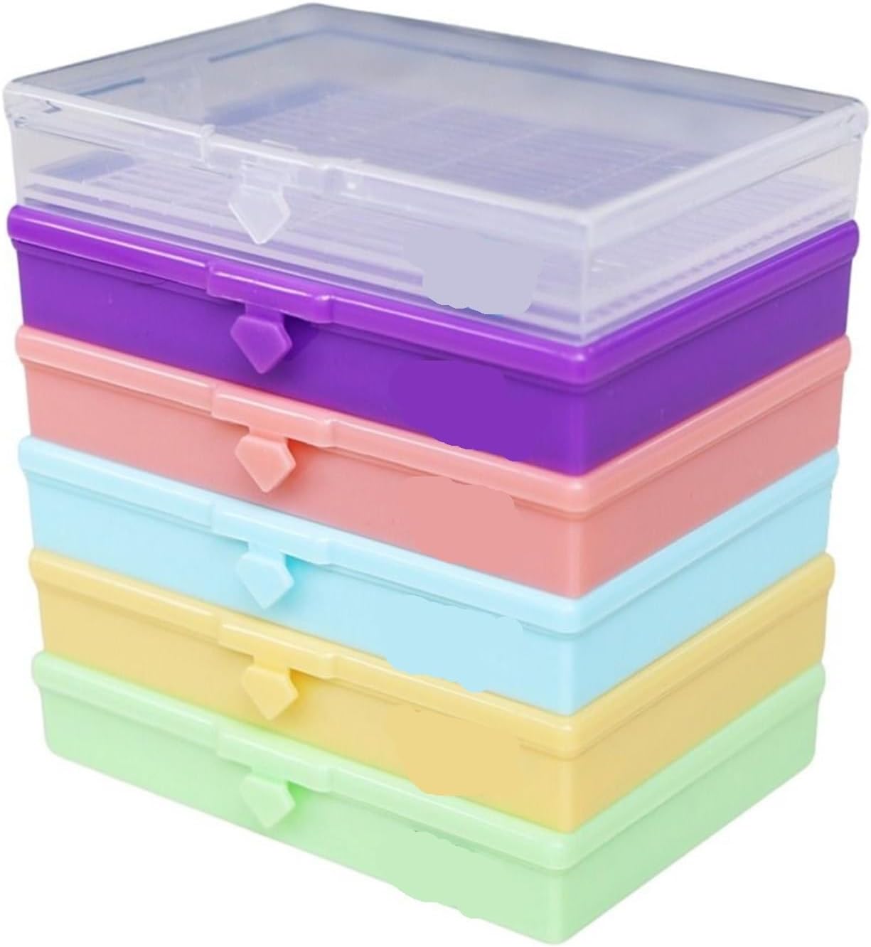 15/30pcs DIY Craft Flip Top Diamond Painting Tray Art Accessories Beading Plates Drill Storage Container Plastic Embroidery(Pink,30pcs,Type2)