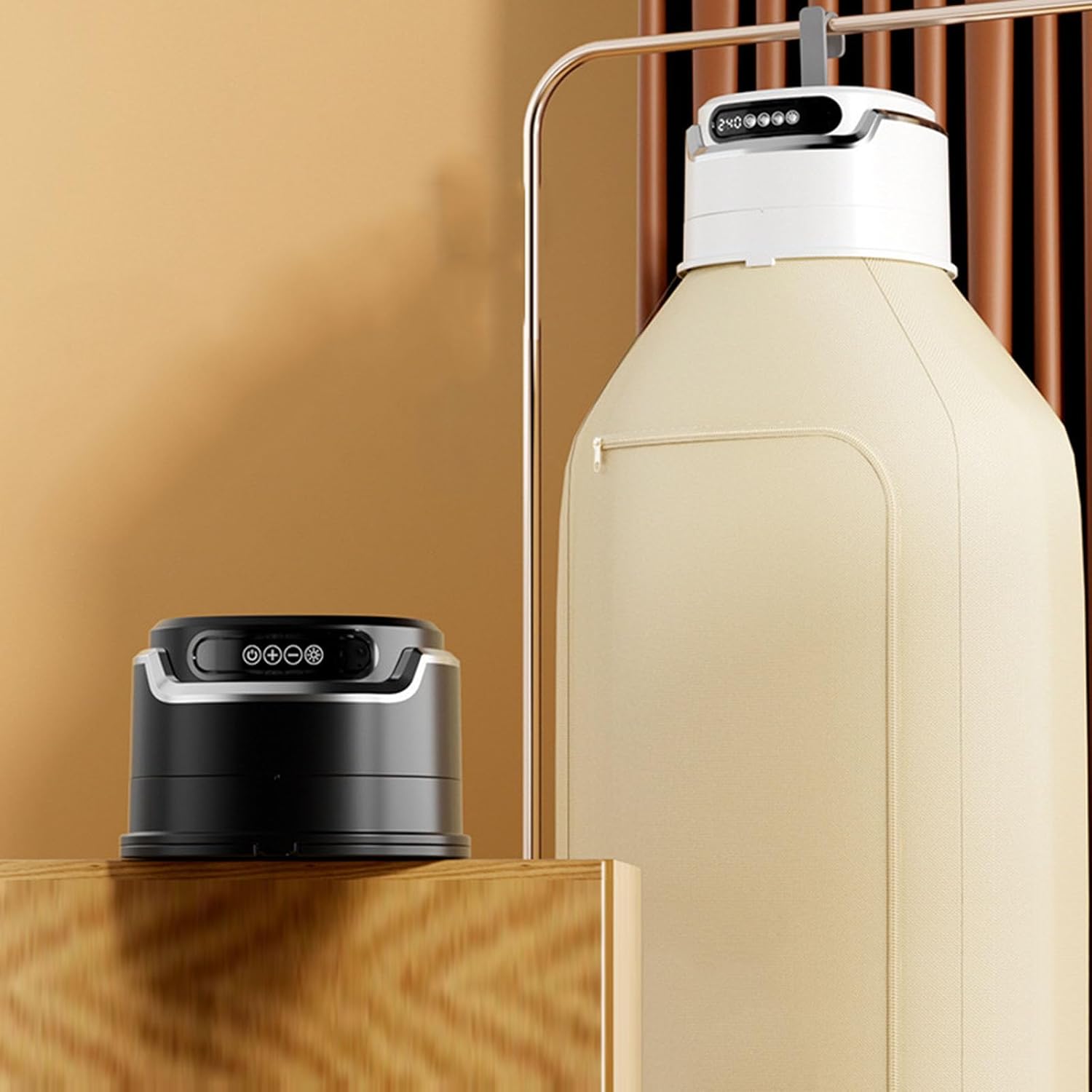 600w Portable Clothes Dryer, Electric Laundry Dryer Machine With Dryer Bag, Travel Mini Dryer For Clothes, Portable Dryer Machine For Clothes, Dryer With Timer, For Travel, Rv, Home,Black