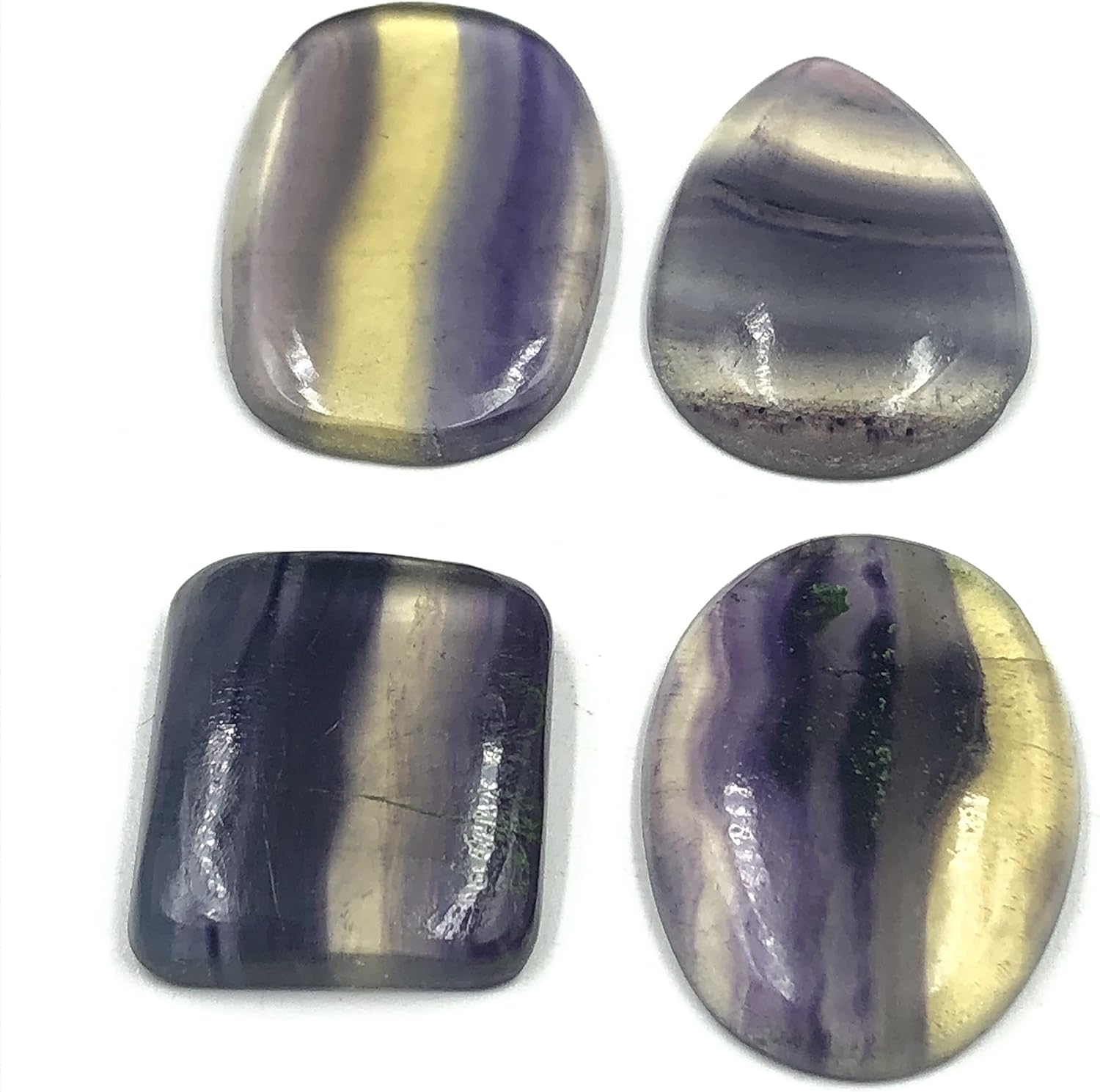 Natural MULTI FLUORITE Gemstone Loose Cabochon Lot For Jewelry Making, Loose Gemstone For Ring, Earring & Pendant Necklace, Jewelry Making Cabochons, Healing Gemstones