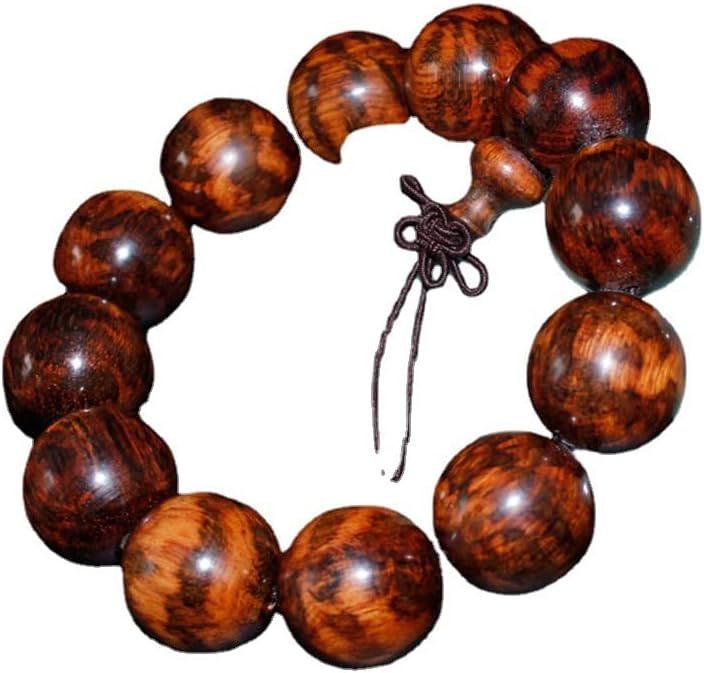 Mascot Wooden Crafts Wood Carving Art Wood Decoration Artwork 满纹蛇纹木手串2.0 高密度蛇纹木满榴花佛珠 佛珠手串商务礼品(手工挑选爆满花)