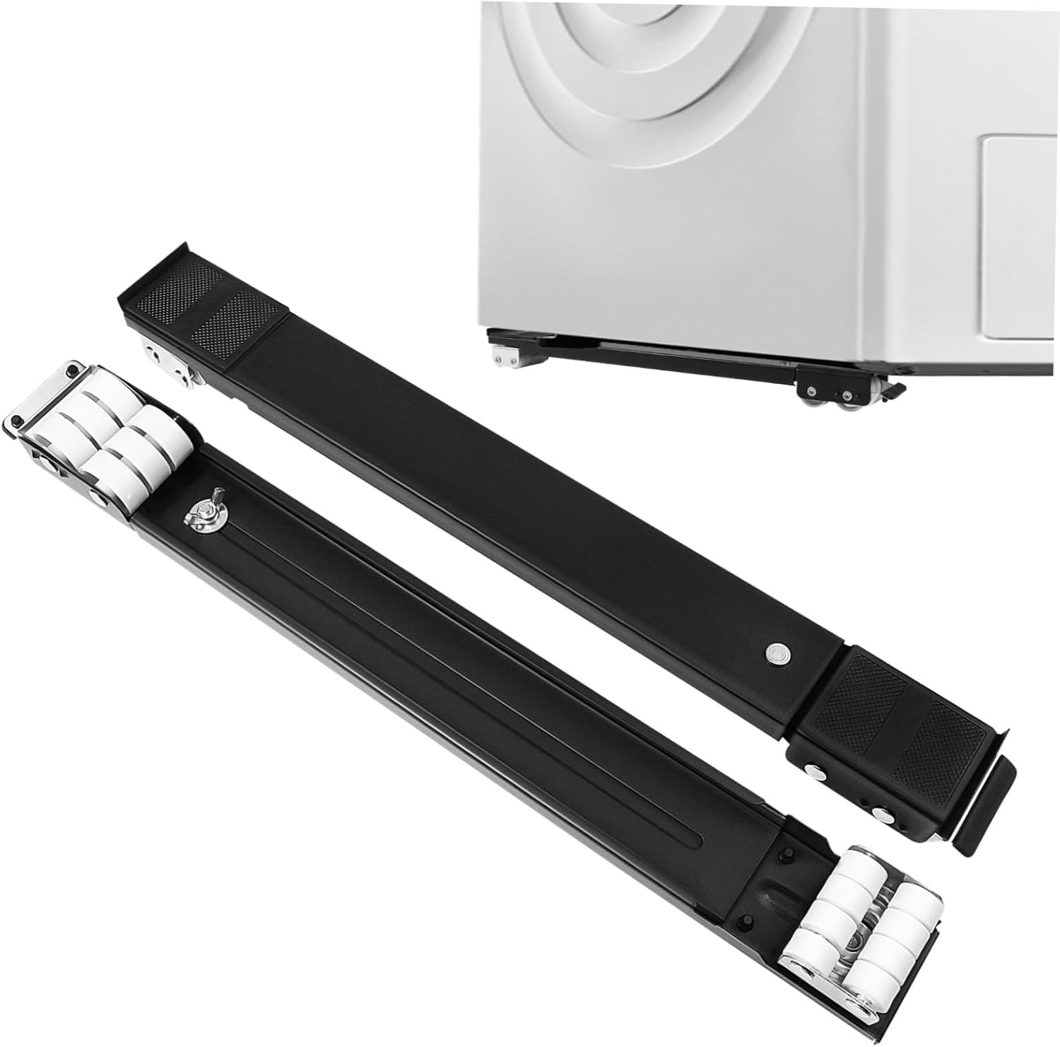 Tofficu Universal Roller Base for Washing Machine and Refrigerator Heavy Duty Appliance Riser Locking Wheels Adjustable Height Stand for Easy Moving Suitable for Laundry and Home Use