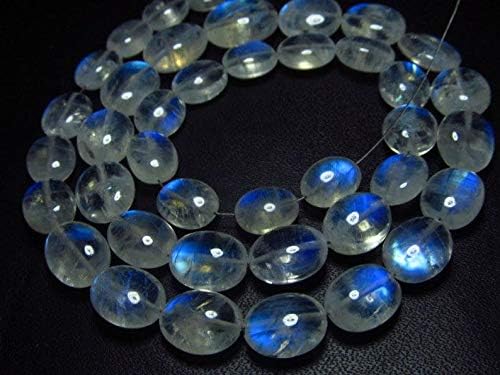 awesome - arainbow moonstone - smooth oval briolett rainbow blue fire huge size 7x9-11x14 mm 41 pcs