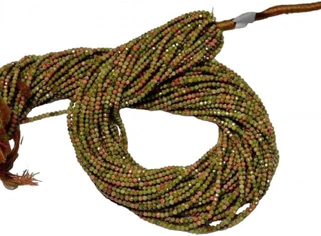 Unakite Beads, 2.10mm Beads, Faceted Rondelle Beads, Gemstone for Jewelry 12.5 Inches lot of 10 Strands CHIK-STRD-96669