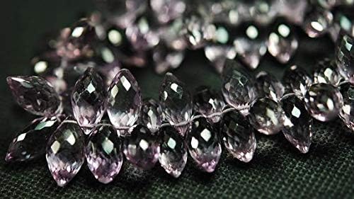 15 Pcs, AAA Quality Pink Amethyst Faceted Dew Drops Shape Briolettes,14mm Long Code-HIGH-53634