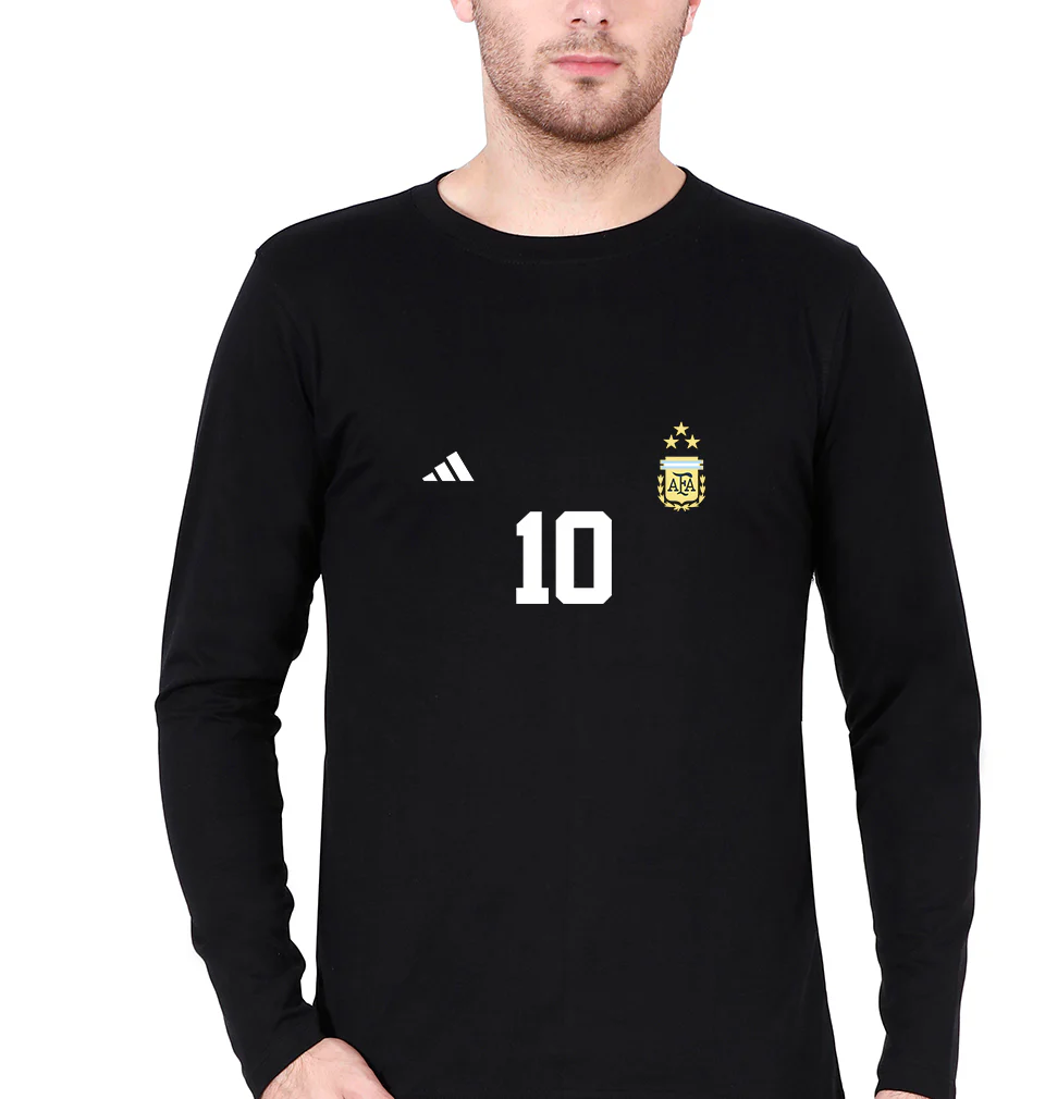 Argentina Fottball 10 Full Sleeves T-Shirt for Men