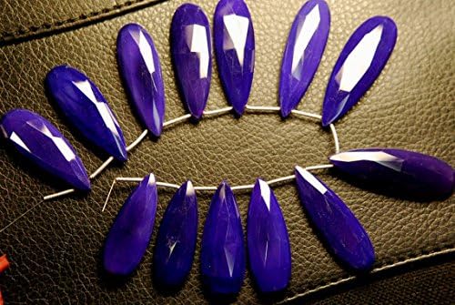 2 match pair- purple chalcedony faceted pear briolettes 35mm large size