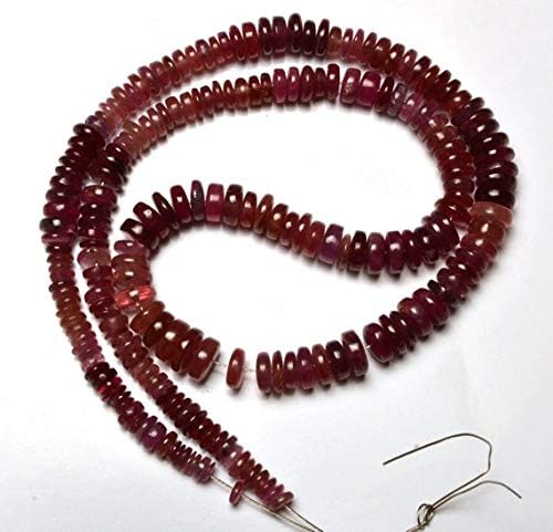 1 strand natural 15 inch stands extremely super finest, genuine pink sapphire micro smooth wheel cut beads 3 to 7 mm