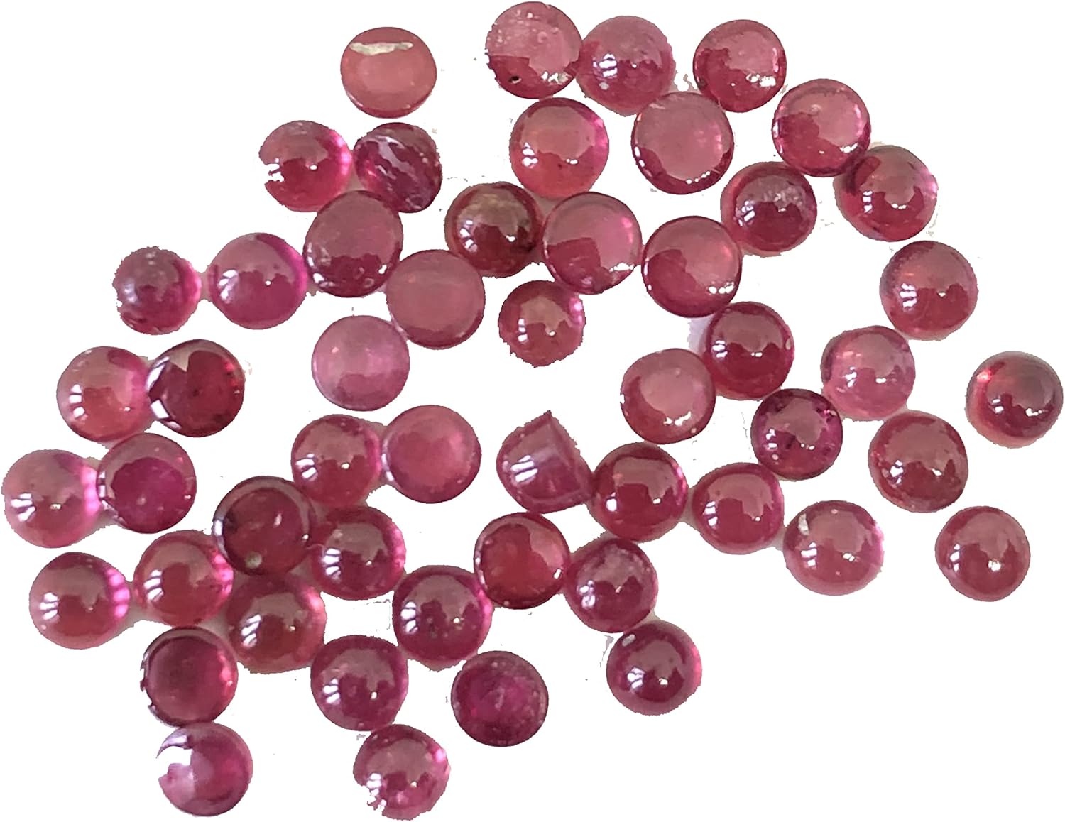 10.75 Ct Ruby Round Shape Cabochon Size 3 mm Wholesale 52 Pieces Amazing Quality Lot Loose Gemstone For Making Necklace Jewelry