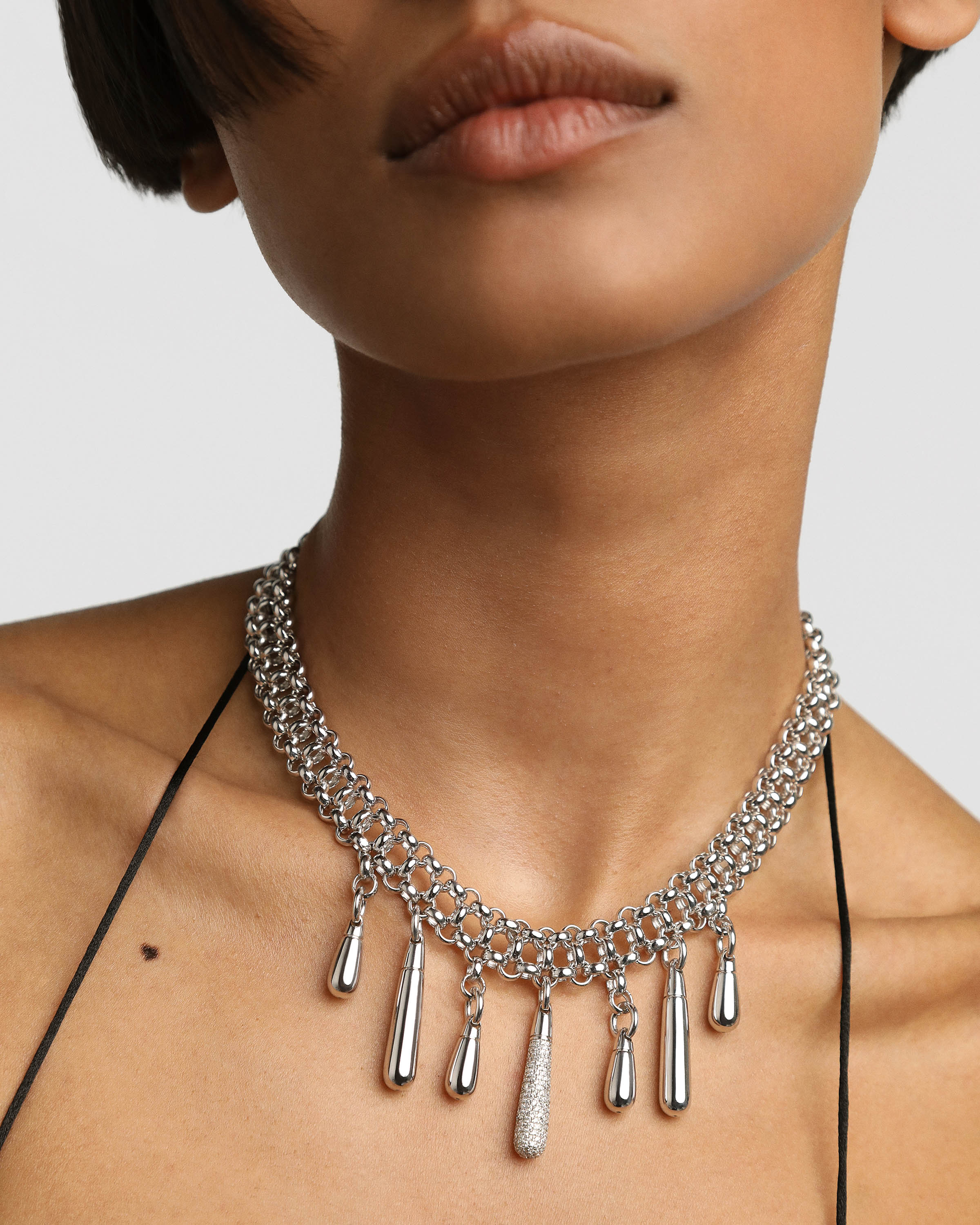 Jelly Silver Choker Necklace