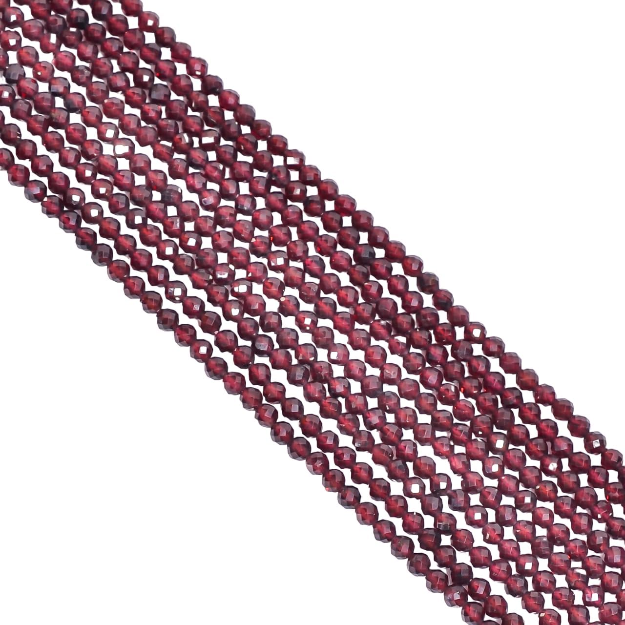 Natural Mozambique Garnet Gemstone Round Faceted Beads 4X4 mm 50 Strand 13