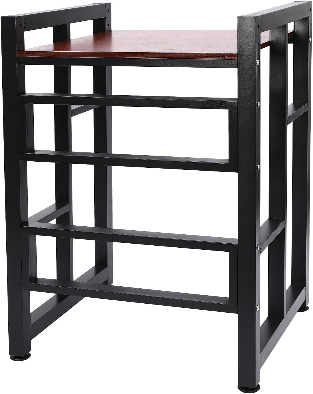 Heavy Washer Dryer Stacking Rack Storage Shelf w/(35.4in/37.4in/39.4in) Adjustable, Large Household Appliance Storage Rack for Home Use Laundry Garages, 418.9lbs Load (Black, Teak Color)