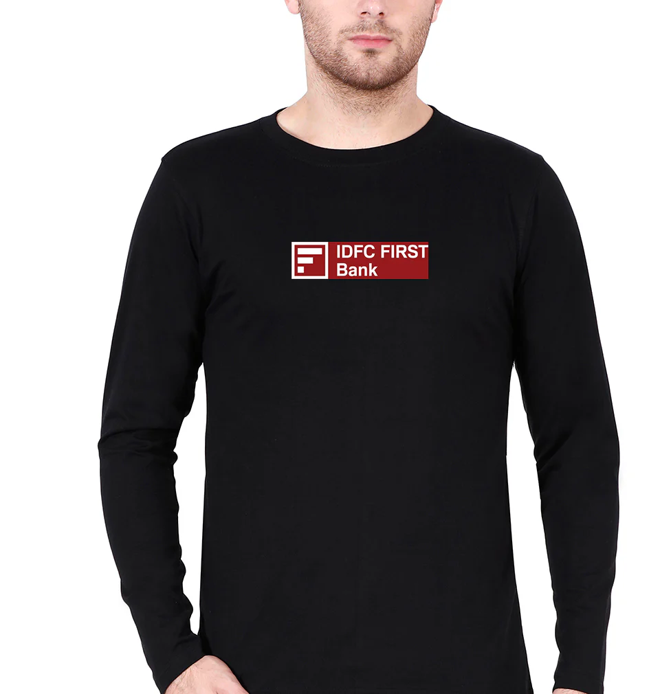 IDFC FIRST BANK Full Sleeves T-Shirt for Men