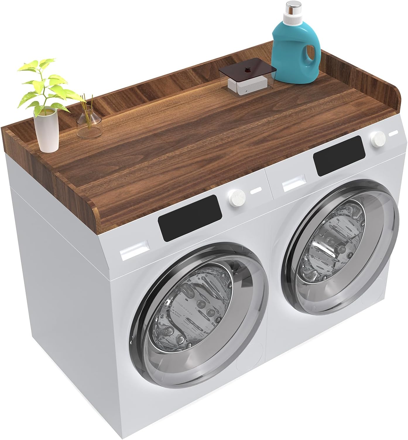 Washer Dryer Countertop, Laundry Room Wood Countertop with Edge, 54
