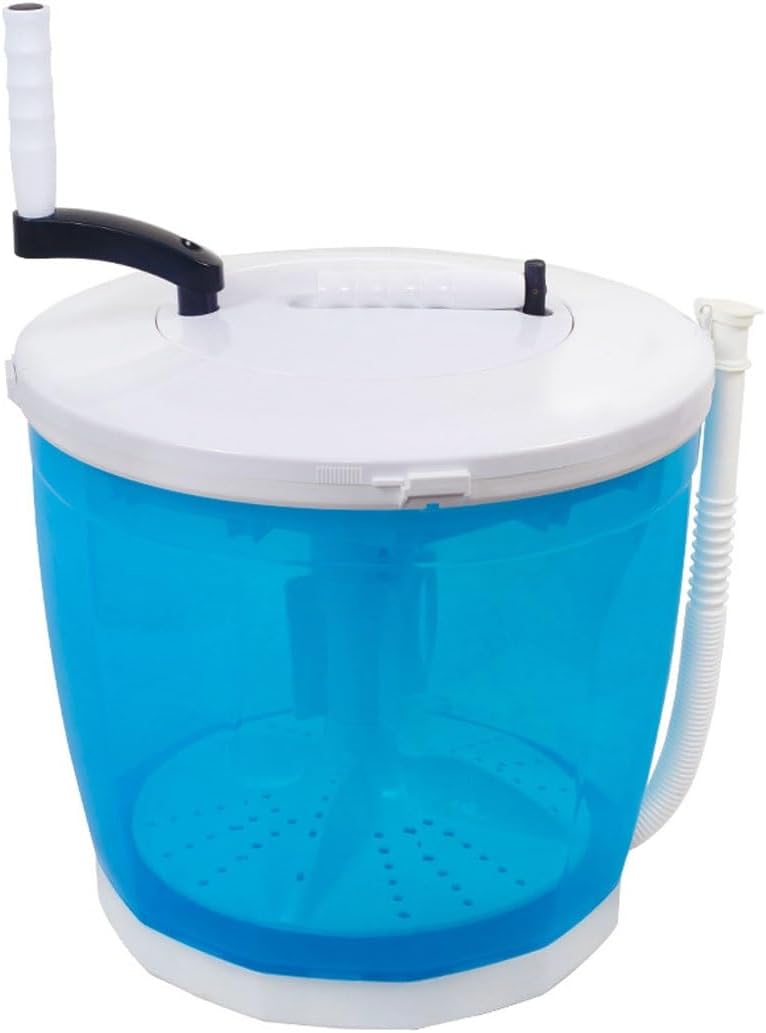 2 In 1 Mini Manual Washing Machine And Dehydrator Combo 14x13.4in Small Washer Space Saver For Home Travel College Room RV Apartment(Blue)