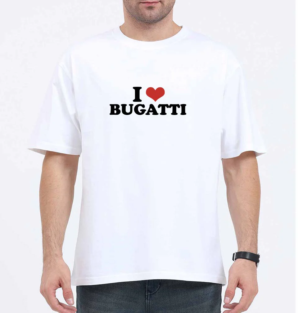 I LOVE BUGATTI Oversized T-Shirt for Men