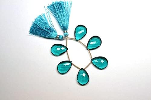 AAAA 18x25mm 3Matched Pairs Paraiba Florite Rama Green Quartz Microfaceted Large Pear Briolette Beads