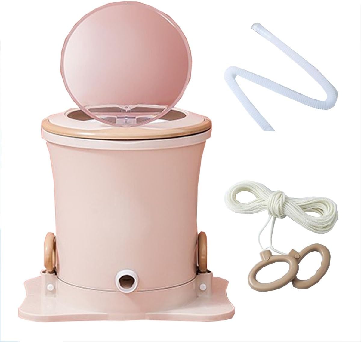 Manual Clothes Spin Dryer 17x15in 17x18.5in Spin Dryer Non-Electric Convenience And Efficiency For RV Apartments Dorms Camping Travel(Pink,Small)