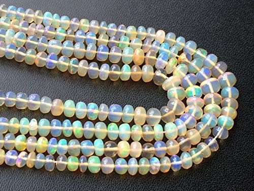 Ethiopian Welo Opa Plain Rondelle Beads, AAA Ethiopian Welo Opal Necklace, Fire Opal, 3.5-7mm, 15 Inch
