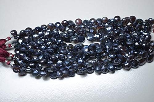 LOVEKUSH LKBEADS Brown Chalceny-Full 8 Inch Long Strand-11-12mm-Silver Mystic Chalceny Faceted Heart Shape Briolette Code-HIGH-59916