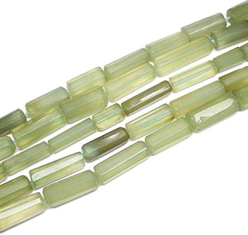 5 Strand Natural Chalceny Faceted Loose Tube Gemstone Craft Beads 14 Inch Long 14mm 17mm Code-HIGH-74