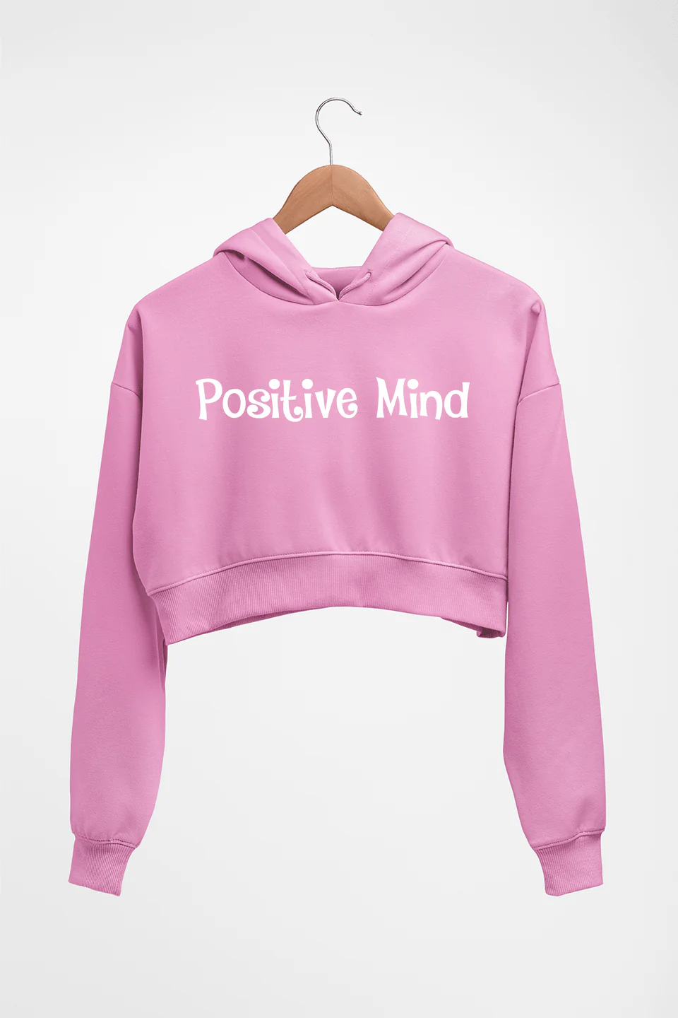positive mind Crop HOODIE FOR WOMEN