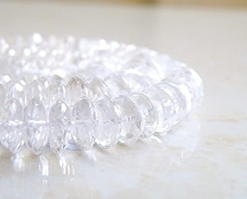 Crystal Quartz Gemstone Rondelle German Cut 8.5mm 30 Beads