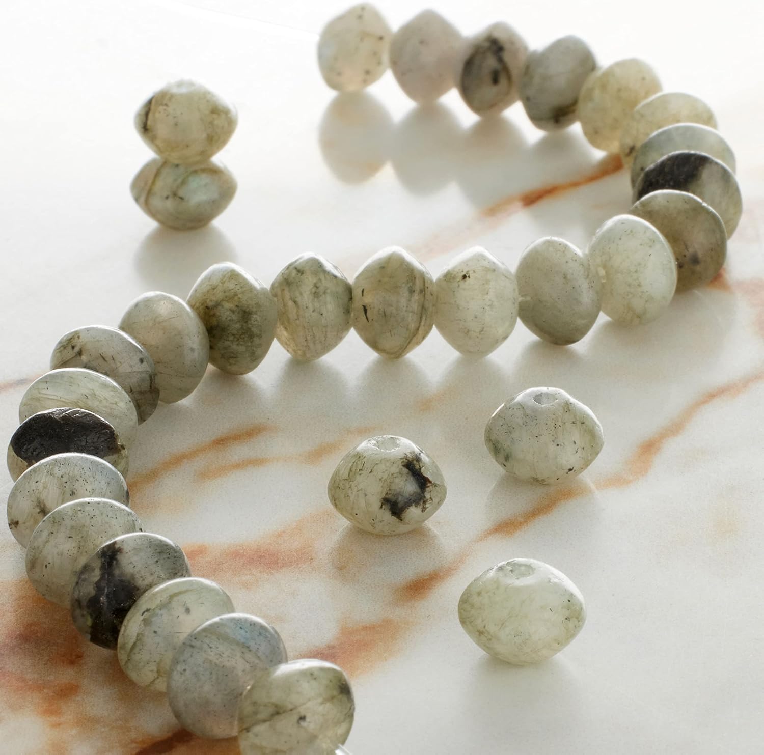 Bead Landing Green Labradorite Bicone Beads, 8mm, 12 Pack