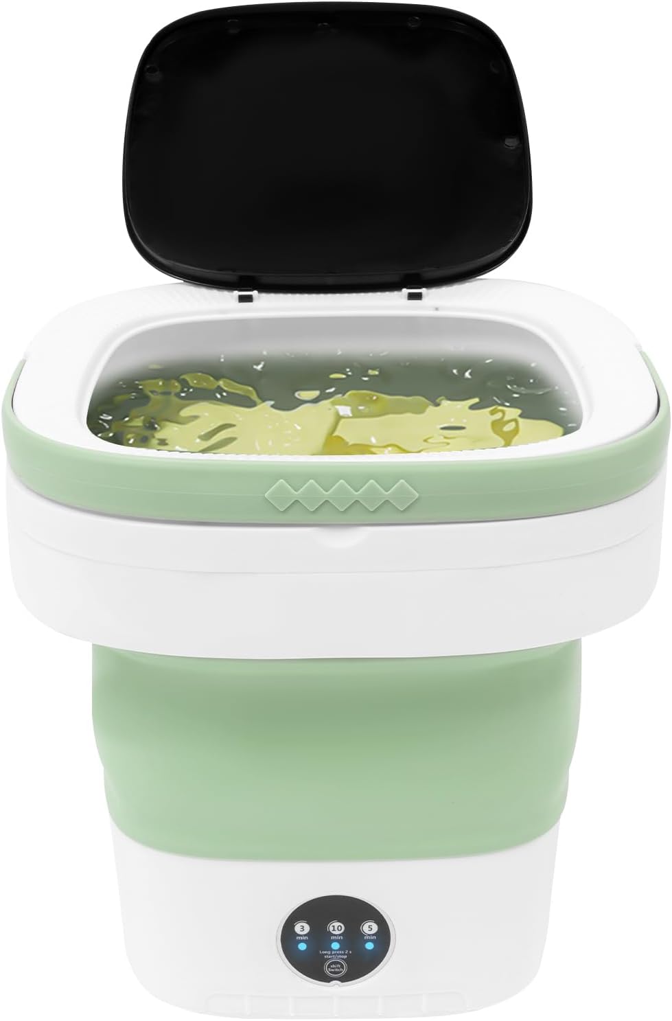 Portable Washing Machine 12l,Mini Washer,Large Capacity Folding,Simulated Handwashing Wheel Design/Blue Light Function For Deep Cleaning Of Underwear & Baby Clothing. (Green)