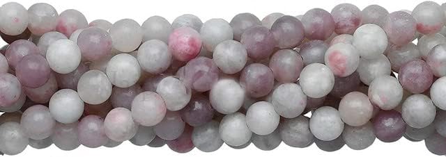 6mm Pink Gray Lepidolite Smooth Round Beads 15 inch Strand | Beads for Jewelry Making CHIK-STNRD-25323