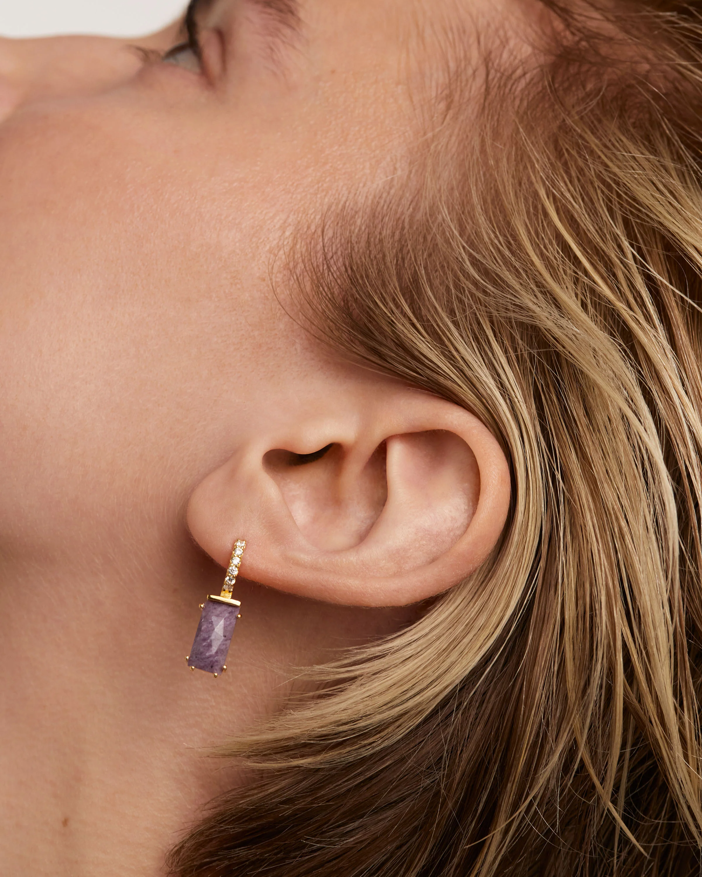 Kaori Charoite Single Earring