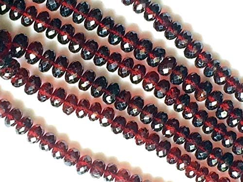 3 inch Strand Natural Garnet 7-11 mm rondelle Faceted Beads for Jewelry Making - Garnet Beads, Garnet Faceted rondelle Beads, Natural red Garnet Necklace, 7-11mm, 3 inch, 20 pcs