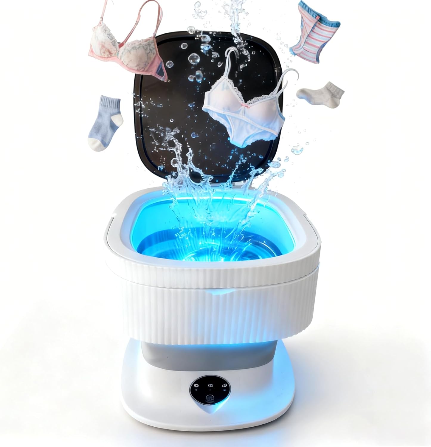 Portable Washing Machine 15L Mini Small Washing Machine Portable 3 Modes Deep Cleaning of Underwear,Baby Clothes Folding Laundry with Spin Basket for Apartments,Dorms,RV,Hotelsz