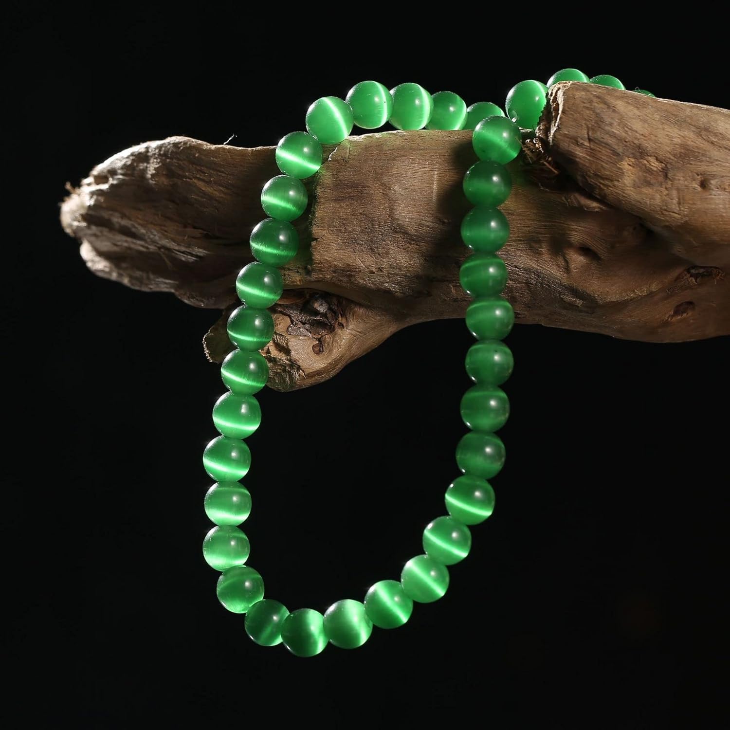 Cat's Eye Stone Scattered Beads Gradual Glass Beads semi-Finished DIY Jewelry Necklace Crystal Accessories(D,6mm) (E 8mm)