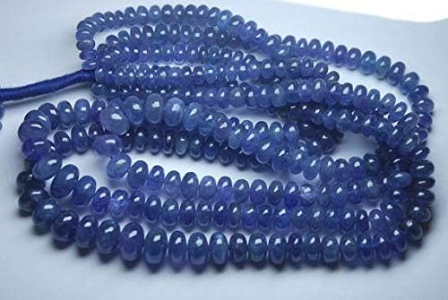 8 inch Strand Natural Tanzanite 6-7 mm rondells Smooth Beads for Jewelry Making - 8 inch Strand,Super Finest, Super Rare,Tanzanite Smooth rondells,6-7mm Size