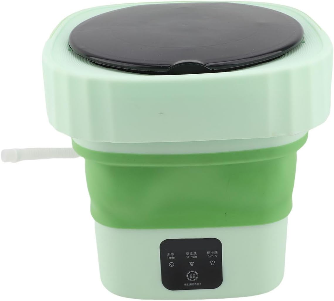 lyrlody Portable Washing Machine, Washing Machine and Small Dryer of 6 L, Mini Folding Folding Hub with Drain Basket for Apartment, Home (Green)
