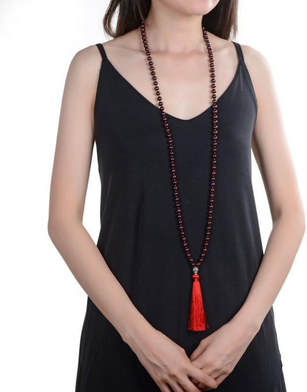 Natural Garnet 6mm 108 Mala Beads, Spiritual, Meditation Beads, Reiki, Japa Mala, Buddhist Prayer Beads, Yoga Bracelet, healing beads LKMALA-RRGU-3048