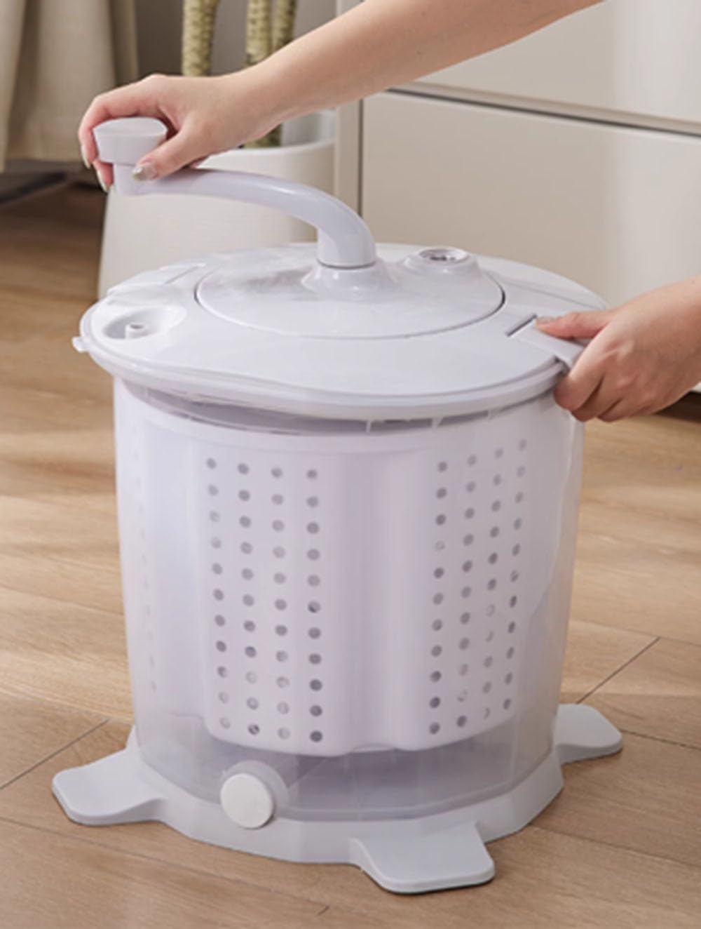 Camping Washing Machine, Portable Washing Machine, Manual Hand Clothes Washer, Washing Machines Space Saving for Laundry, Underwear, Apartment, RV, Travel 10L