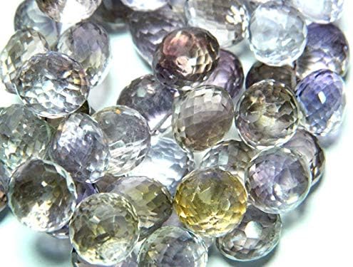 LOVEKUSH LKBEADS Ametrine Briolettes, Ametrine Onion, AAA Ametrine, Onion Briolette, 10mm to 11mm Approx, 8 inch Strand Full Strand Code-HIGH-47989