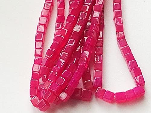 1 Strand Natural Chalcedony Stone - Chalcedony Plain Box Cube - Plain Box Shape - 6-7mm - 16 Inches