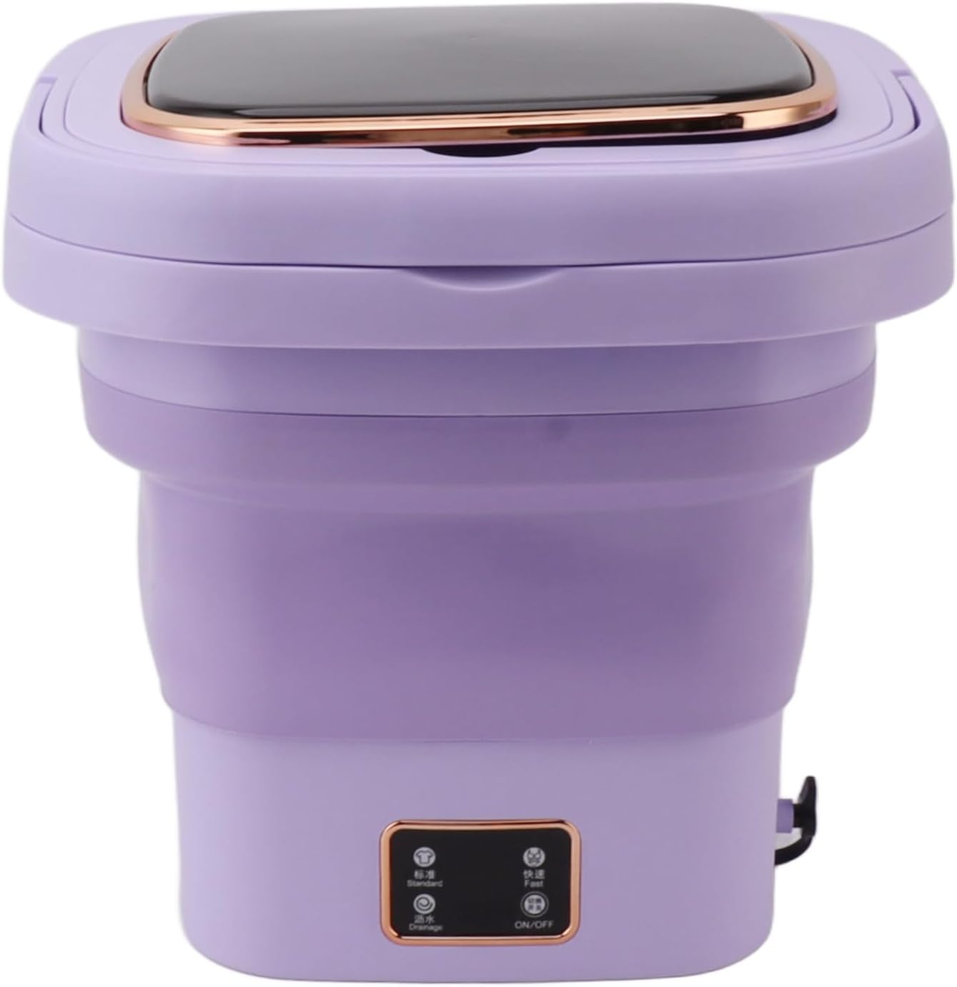 Alomejor Portable Washing Machine, 9L Foldable Mini Washer with Built in Dehydrator for Dorm Travel and Small Apartments (Purple)