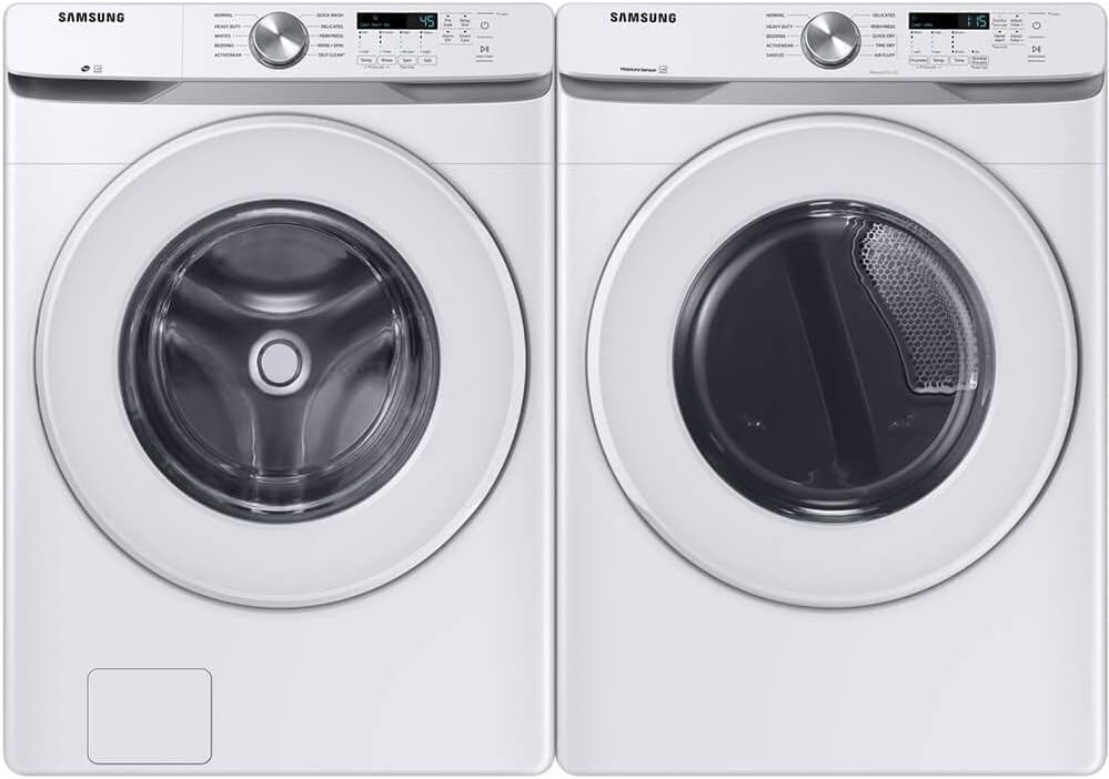 Samsung WF45T6000WPR White Front Load Laundry Package