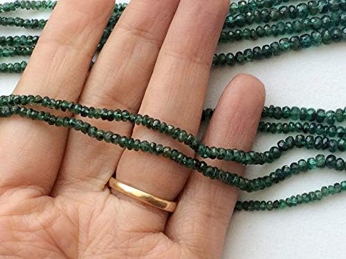 Emerald Beads, Emerald Faceted Rondelle Beads, Emerald Necklace, Original Emerald, 2.5mm to 4.5mm, 16 Inch Strand