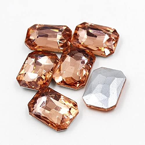 300PCS 6x8,10x14,13x18,18x25mm Multi Colors Rectanglee Glass Crystal Fancy Stone Pointback Jewelry Beads No Holes - (Color: Water Red; Size: 18MMX25MM)