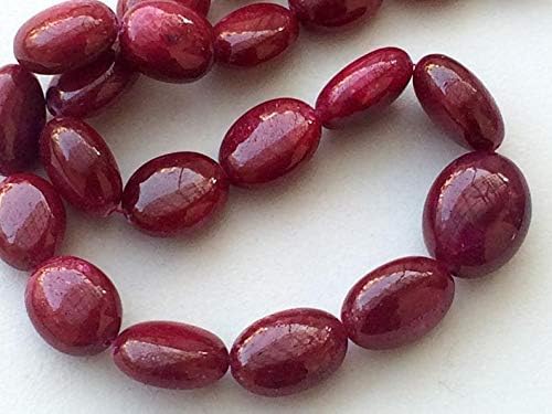 Ruby Beads, Ruby Jewelry, Ruby Necklace, Ruby Smooth Plain Tumble Beads, 17-22mm, 16 Inch Full Strand