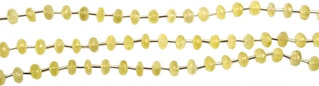 Lemon Quartz Faceted Rondelle 8 inch Bead Strand 8-9 MM & 52 Carats Natural Semi Precious Gemstone Birthstone DIY Jewelry Making Necklace CHIK-STNRD-25441