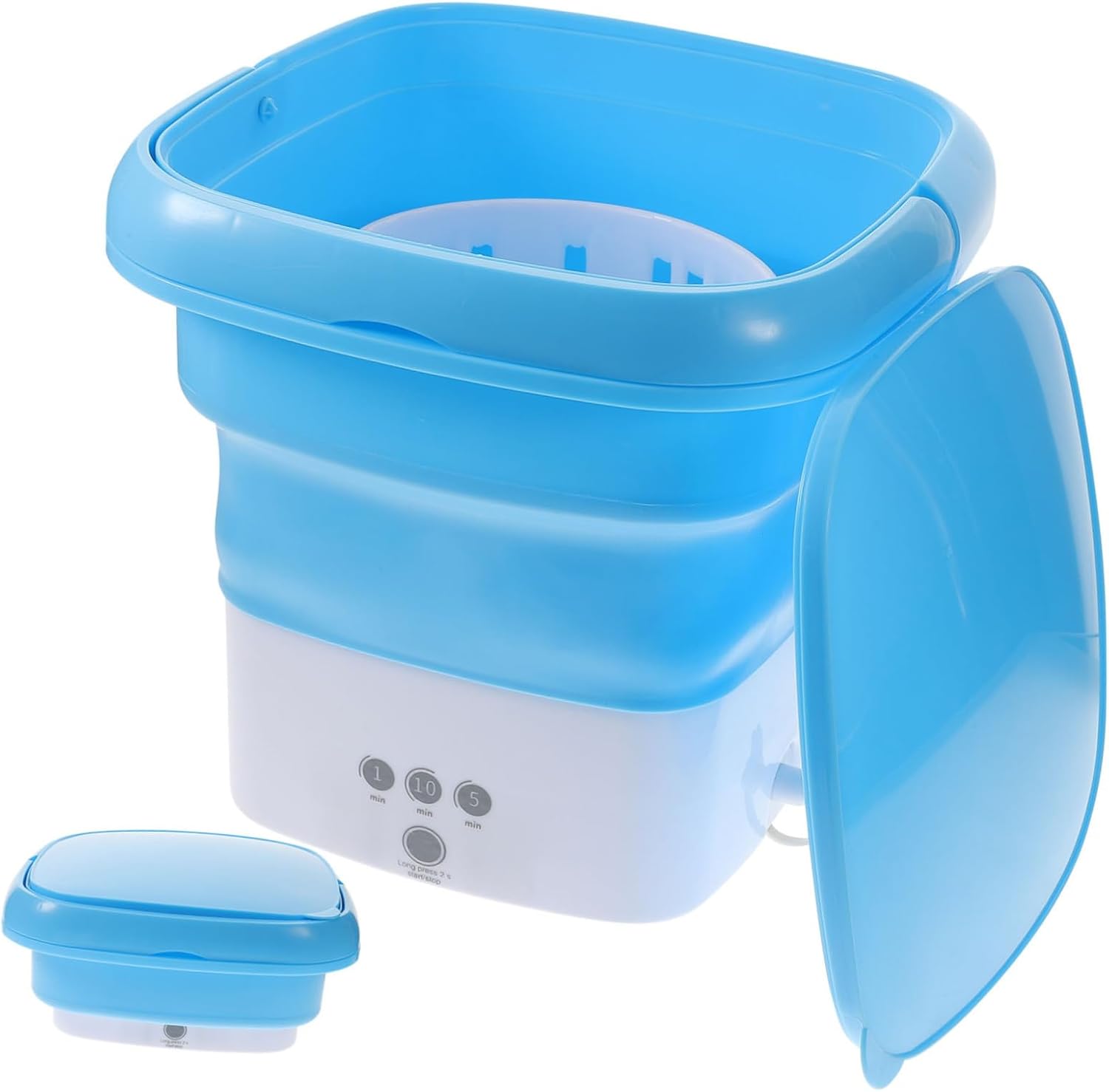 Portable Folding Mini Washing Machine for Apartment and Travel Compact Underwear Washer with Touchscreen Timer Detachable Drain Basket High-power Motor US Plug Space-saving Design