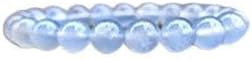 Positive Energy 8mm Stretchable Blue Blue Chalcedony Bracelet Round, Smooth 7